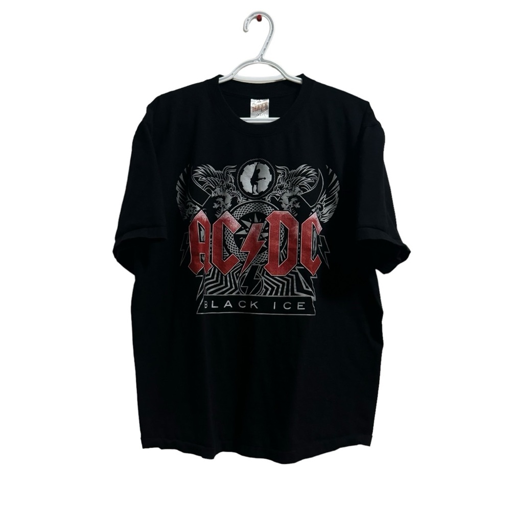 Vintage AC/DC Black Ice Tour Concert Rock Band Heavy Metal Graphic T-Shirt